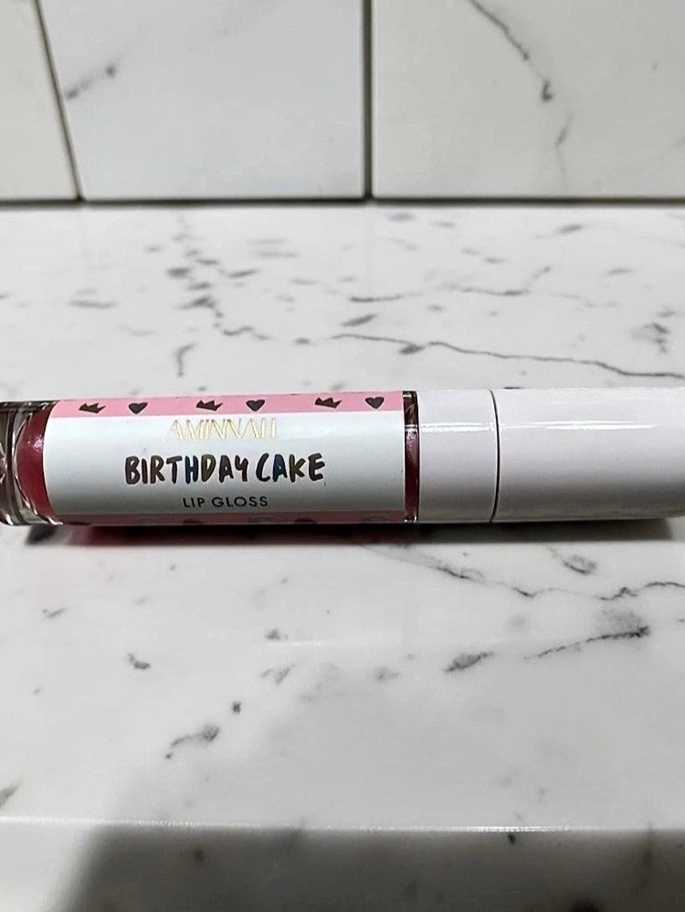 AMINNAH Birthday Cake Lip Gloss Pink Lip Gloss NWOT